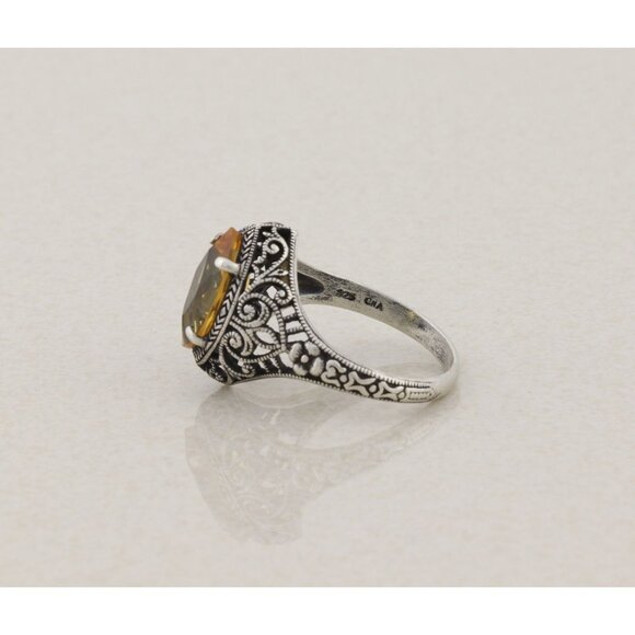 Sterling Silver Natural Citrine Ring Size 9 - Picture 7 of 8